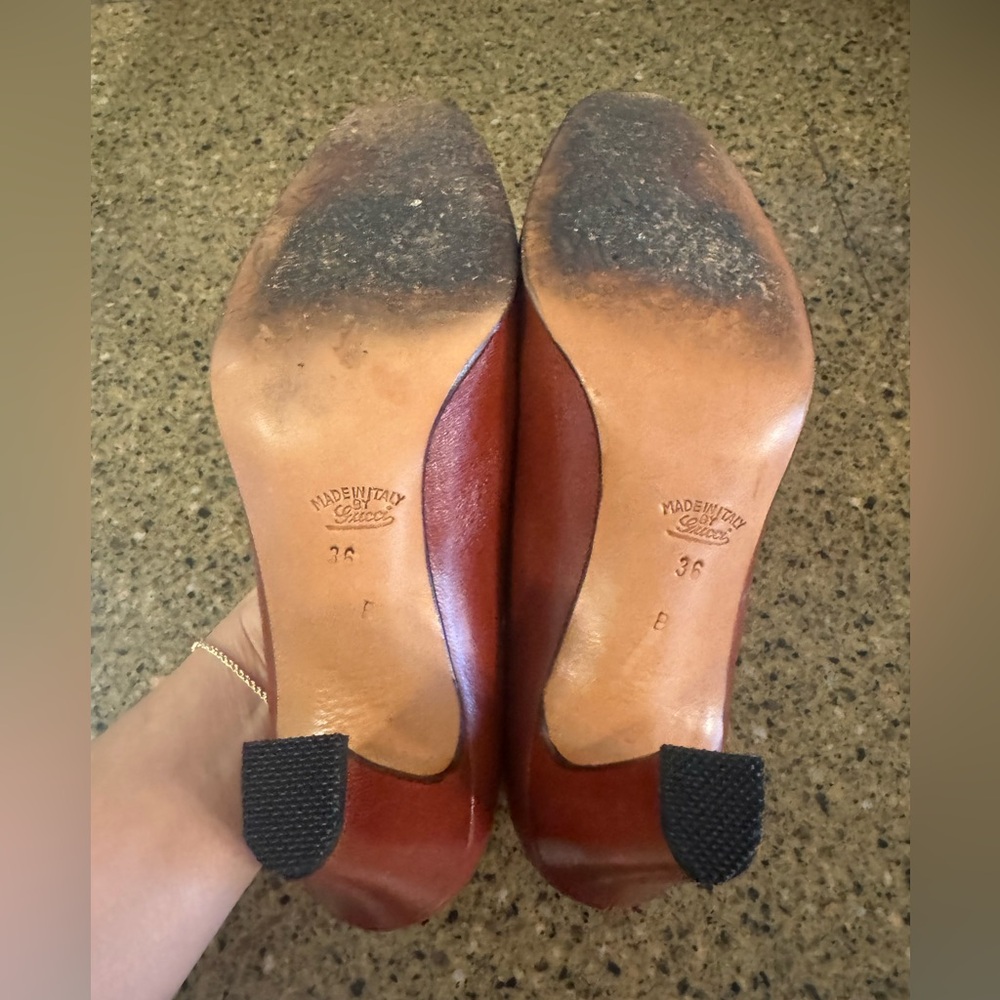 Gucci Vintage Women's Rich Brown Leather Heels - Picture 7 of 10